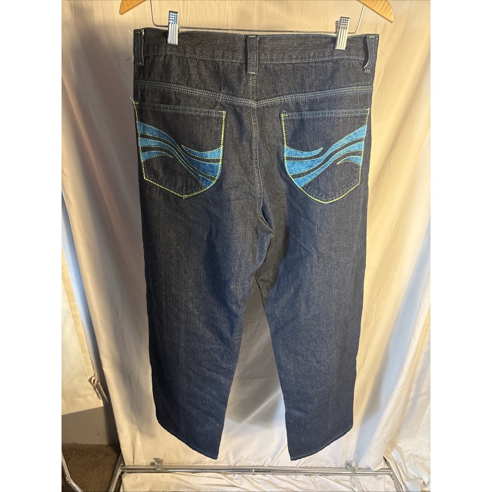Vintage Y2K Jinzu‎ Blue Jeans Baggy Grunge Size 34x30 Embroidered Coogi Style